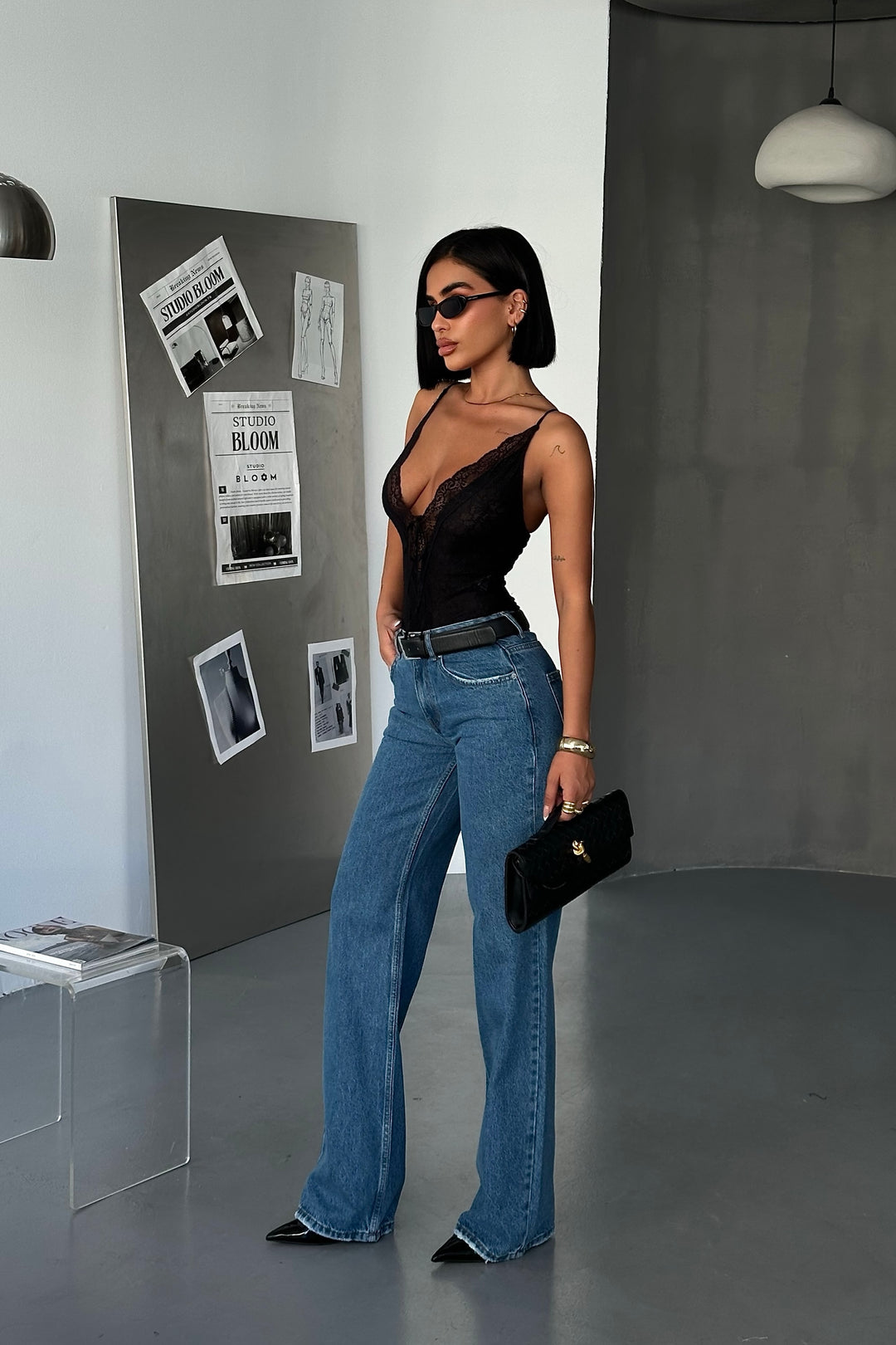 Classic Dark Blue Mid Rise Jeans