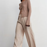 Flared Sleeves Button Up Cardigan