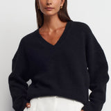 V-Neck Knit Sweater