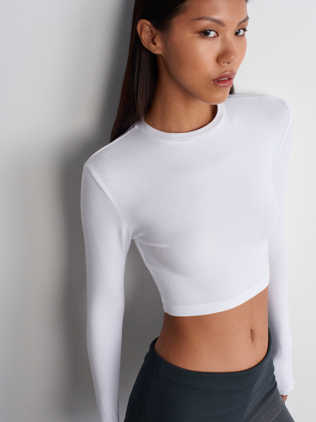 Basic Long Sleeve Crop Top