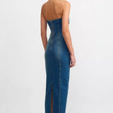 Tint Bodycon Maxi Denim Dress