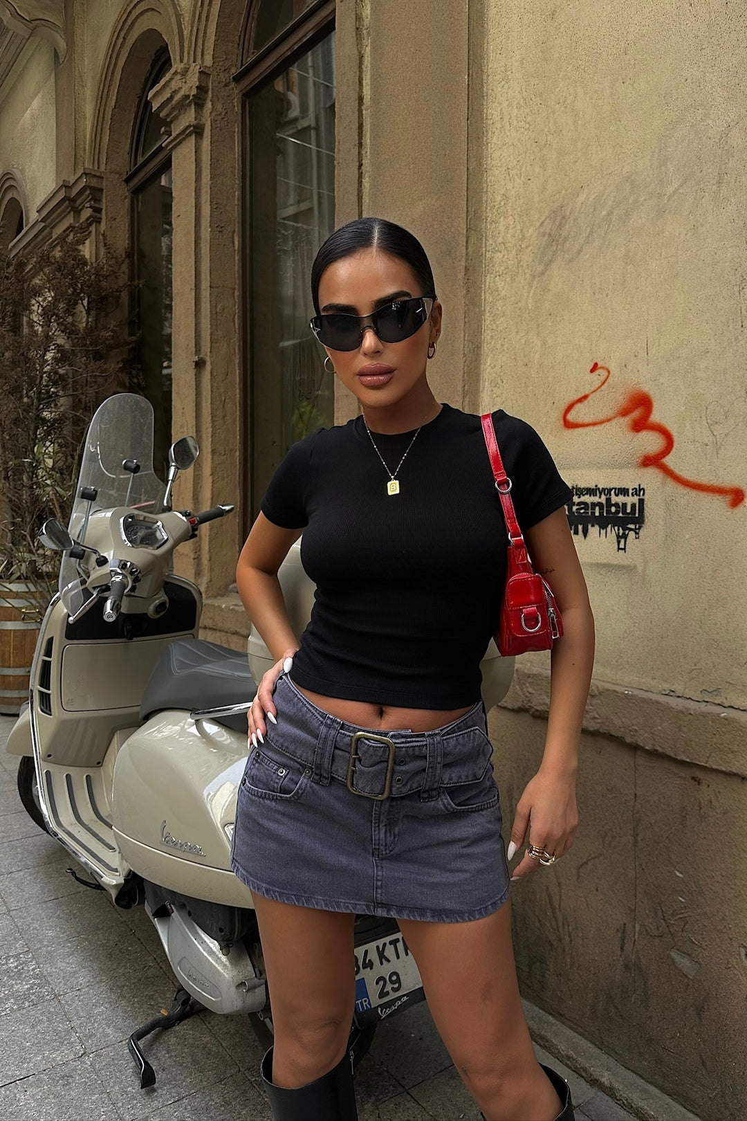 Basic Ribbed Short Sleeve T-Shirt