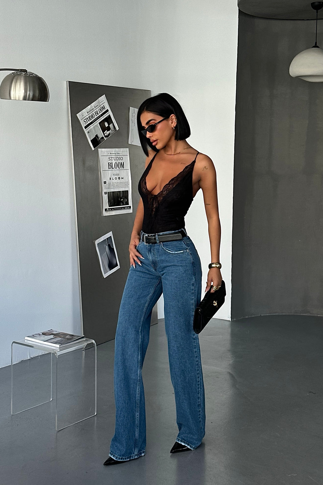 Classic Dark Blue Mid Rise Jeans