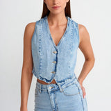 Denim Vest Top