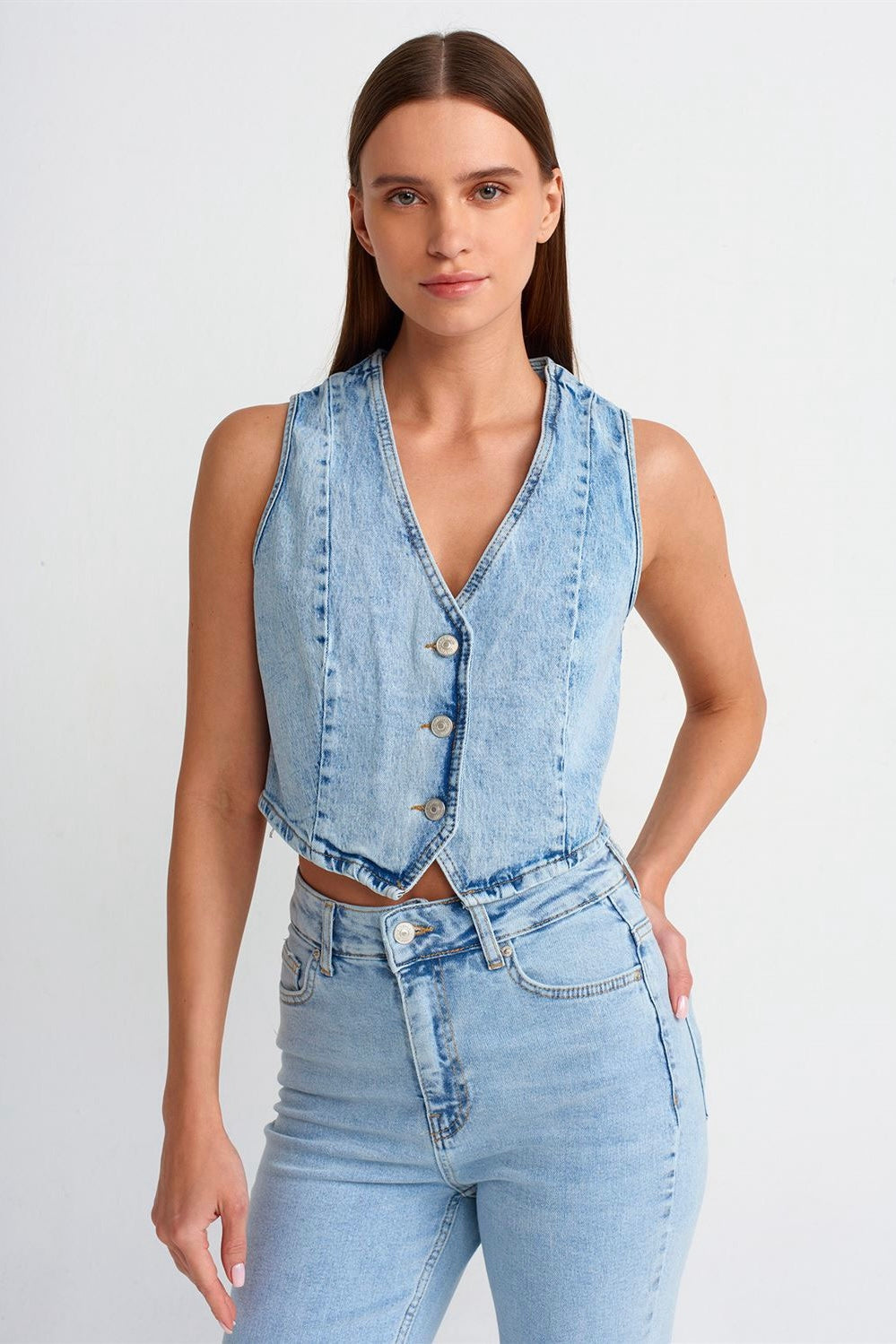 Denim Vest Top
