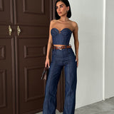 Denim Bustier Top