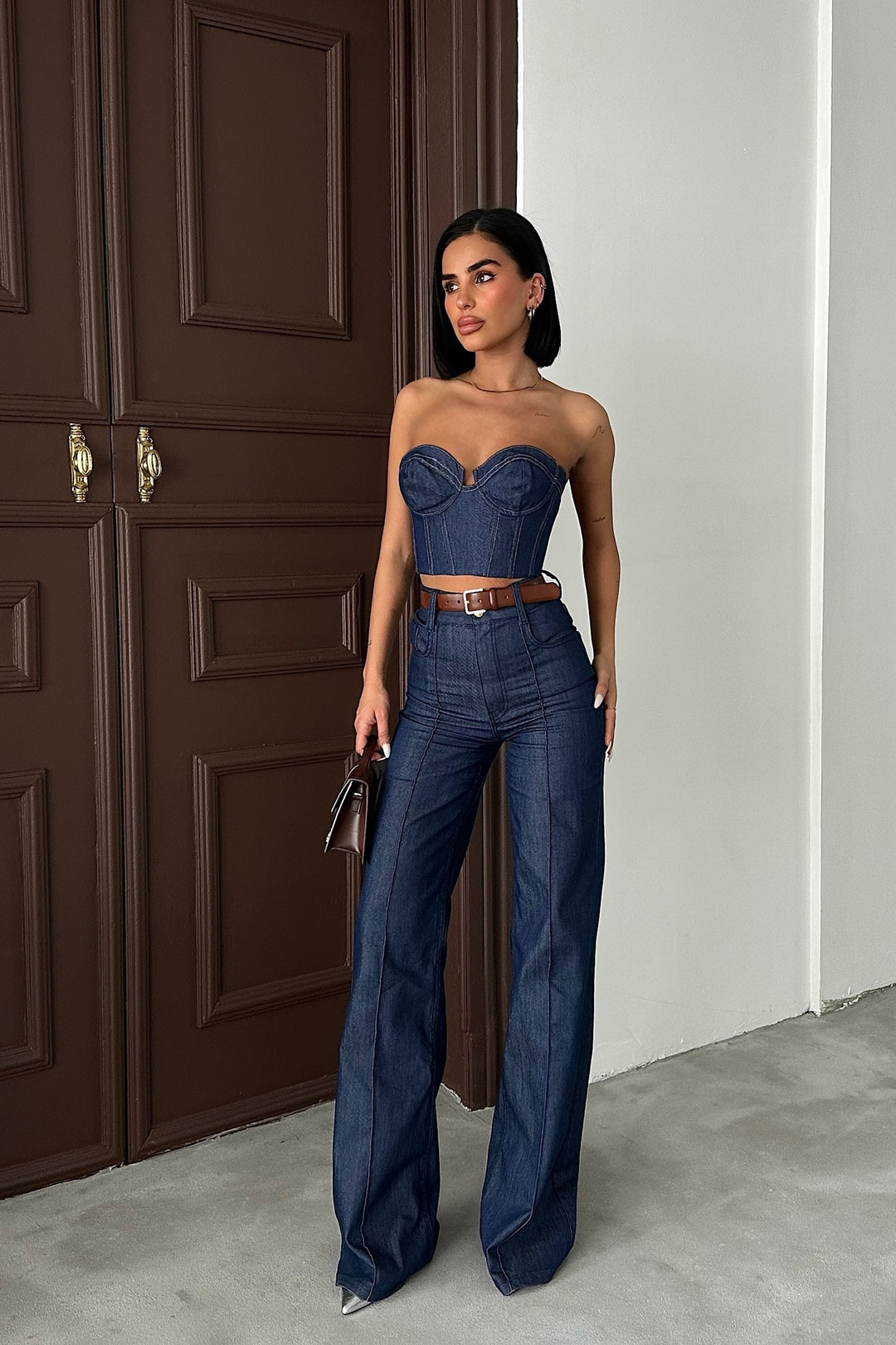 Denim Bustier Top