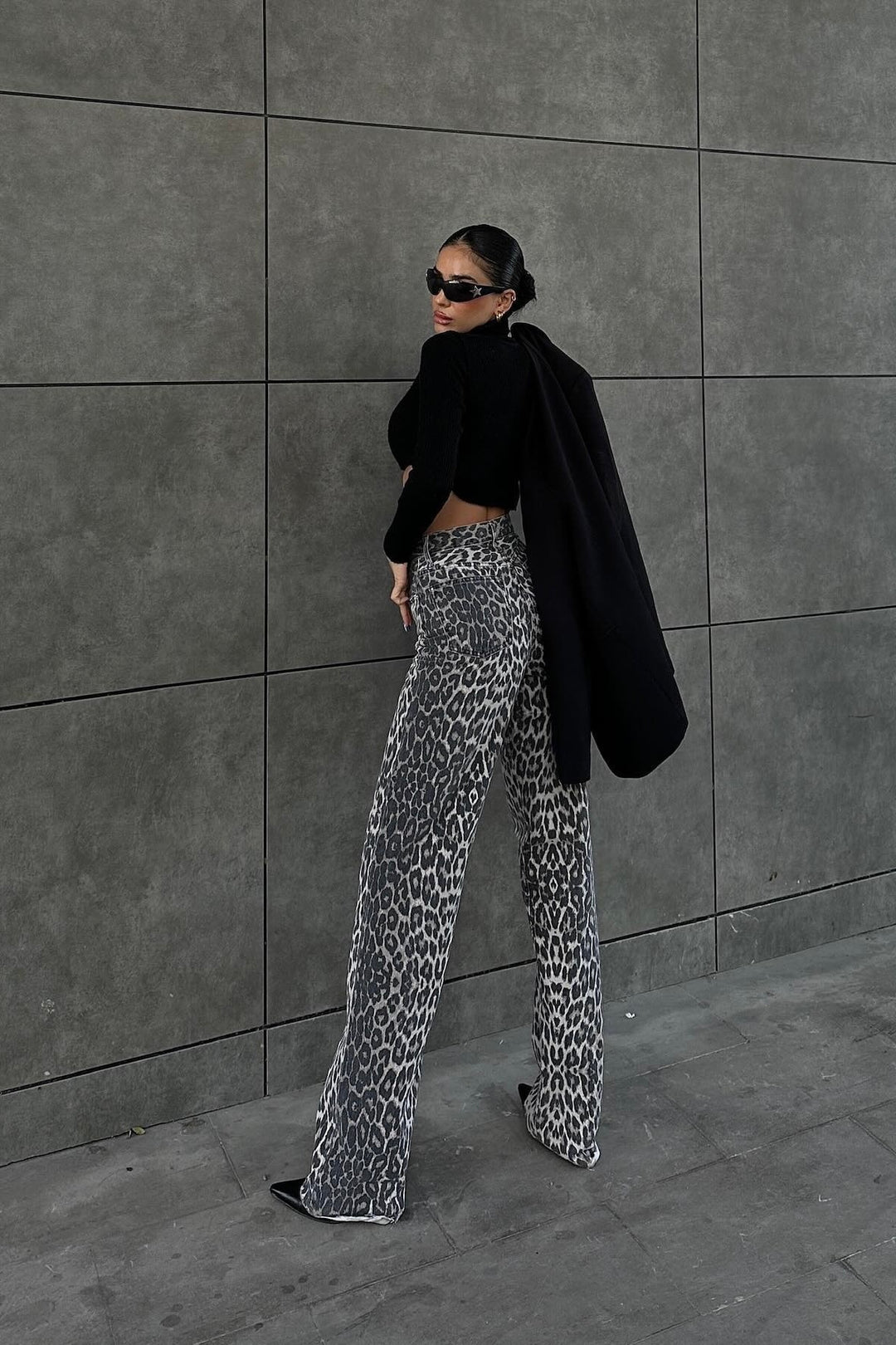 Leopard Palazzo Jeans