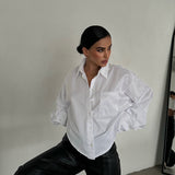 Poplin Cropped Back Detail Shirt