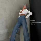 Metallic Wash Blue Jeans