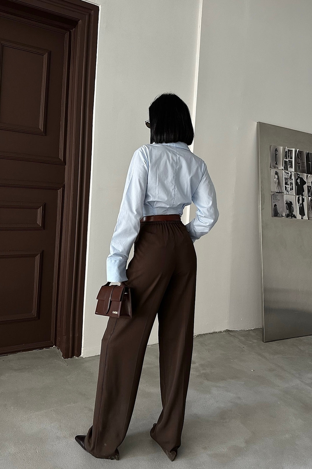 Flowy Pleated Brown Pants