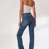Rhinestone Straight Jeans