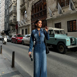 Denim Slit Skirt Dress