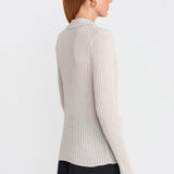 Buttoned Polo Collar Lightweight Knit Sweater