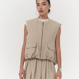 Sleeveless Zip-Up Utility Vest