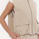 Sleeveless Zip-Up Utility Vest