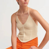 Knitted Tie Around Neck Top