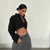 Cropped Shirt With Fake Pocket