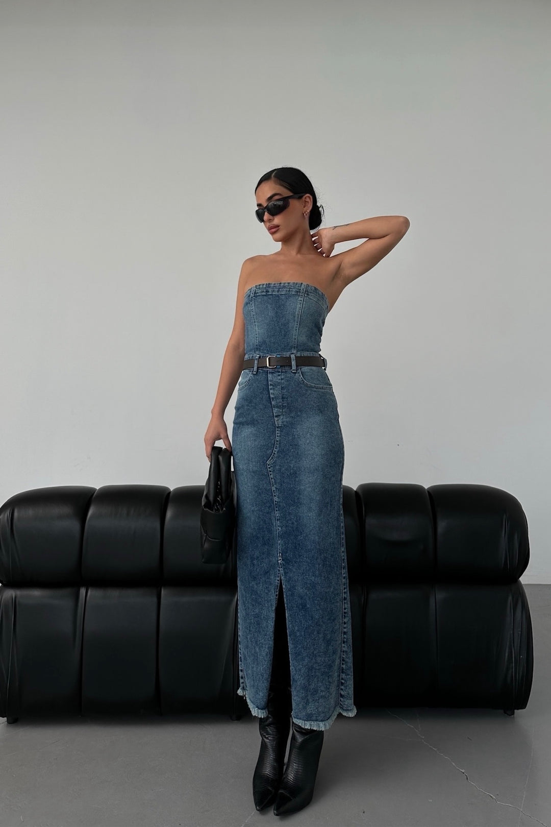 Strapless Denim Dress