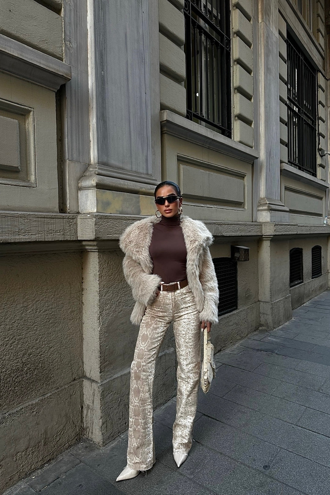 Snake Print Palazzo Jeans