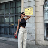Baggy Ivory Barrel Jeans