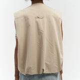 Sleeveless Zip-Up Utility Vest