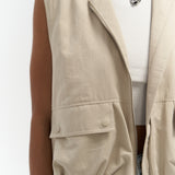 Sleeveless Zip-Up Utility Vest