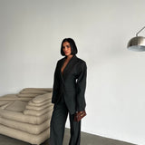Structured Blazer & Pleated Trousers Set