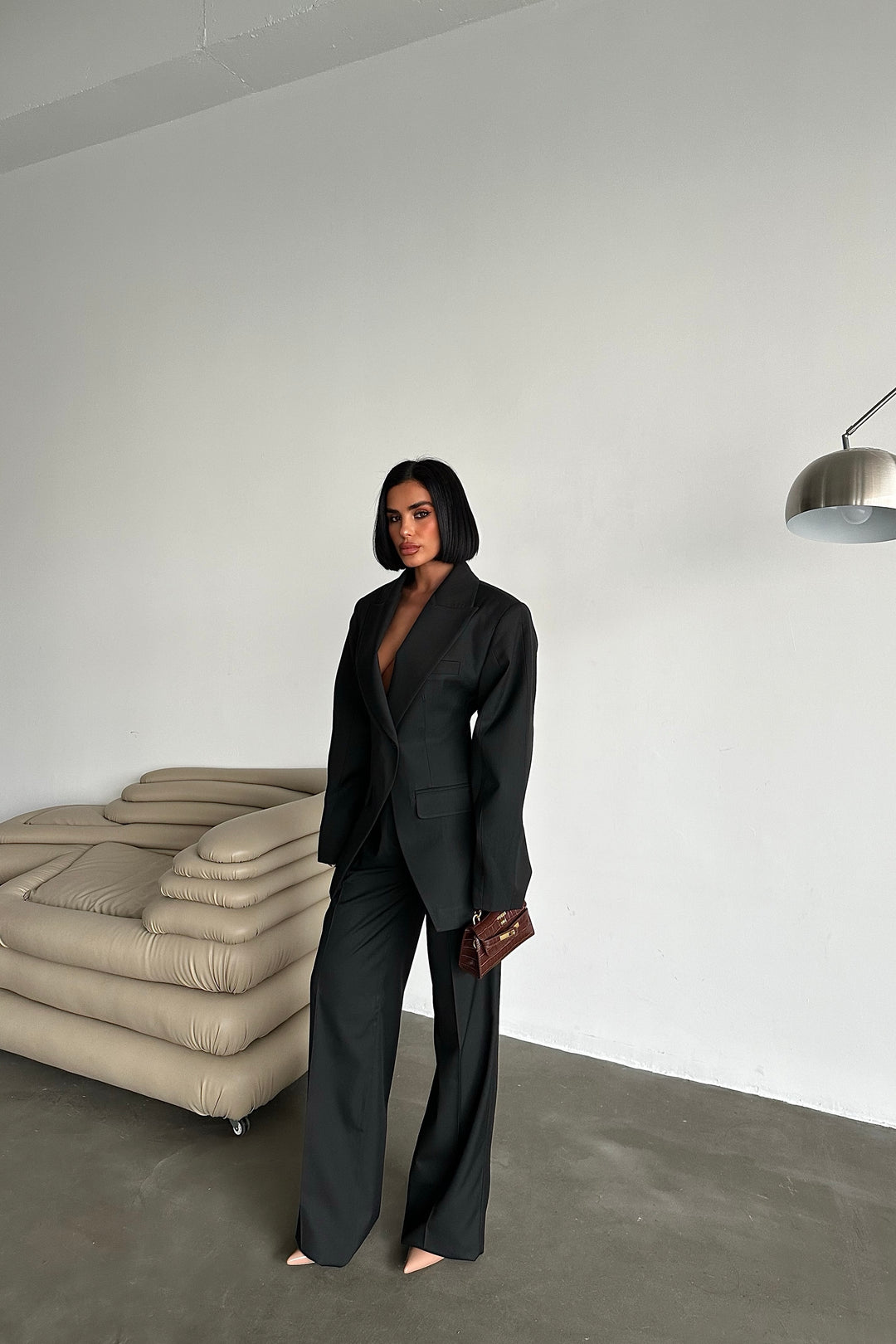 Structured Blazer & Pleated Trousers Set