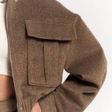 Oversize Brown Jacket Skirt Suit