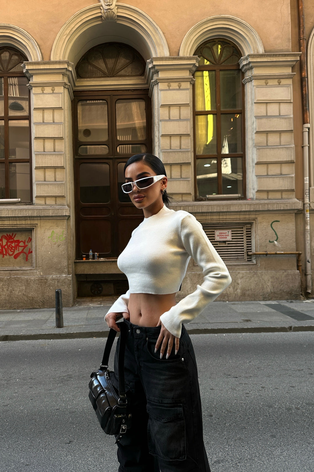 Open Back Belted Ribbed Top