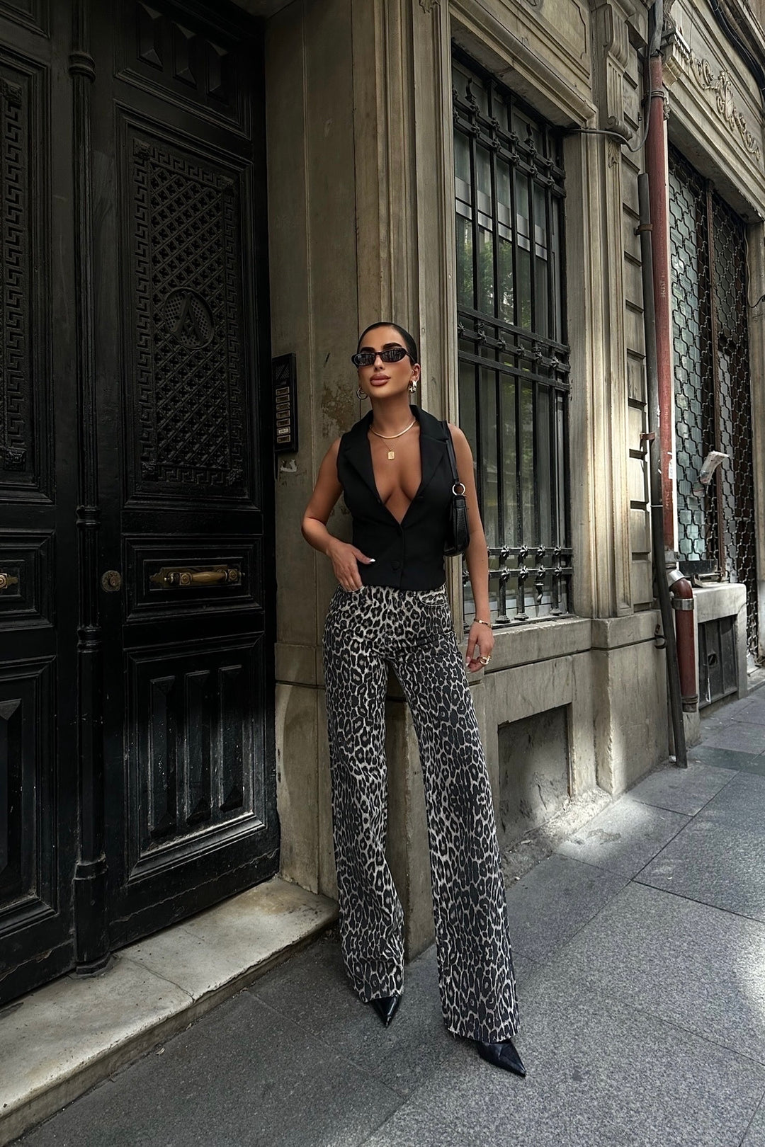 Leopard Palazzo Jeans