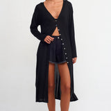 Bikini Over Long Cardigan