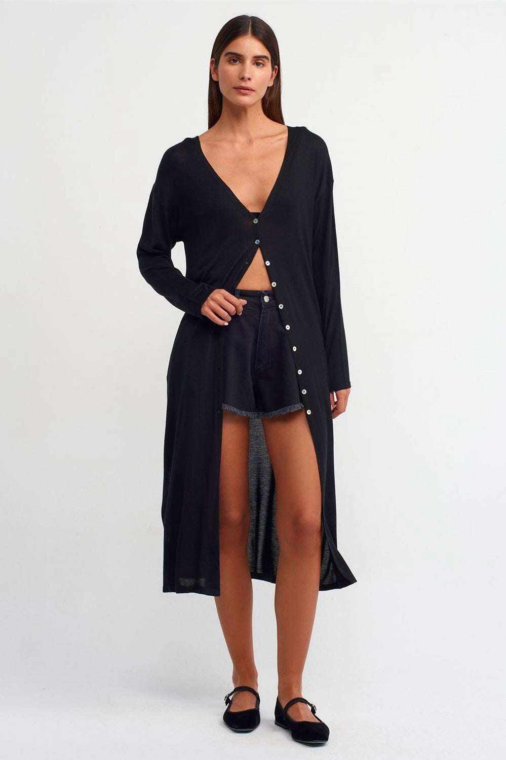 Bikini Over Long Cardigan