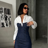 Sculpted Denim Mini Dress