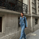 Blue Denim Button Up Jumpsuit