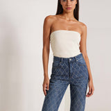 Rhinestone Straight Jeans