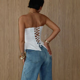 Peplum Corset Top White