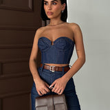 Denim Bustier Top