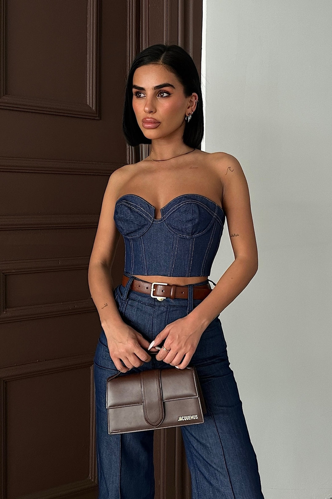 Denim Bustier Top