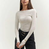 Sabrina Neckline See-Through Top