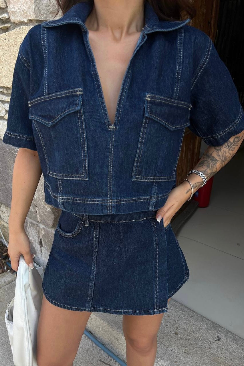 Denim Skort Set