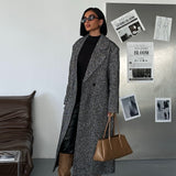 Double Breasted Long Straight Coat