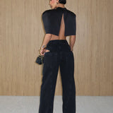 Hip Cutout Straight Leg Jean