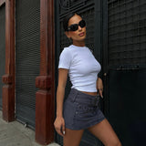 Basic Ribbed Short Sleeve T-Shirt
