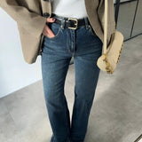Raw Hem High-Waist Flared Jeans