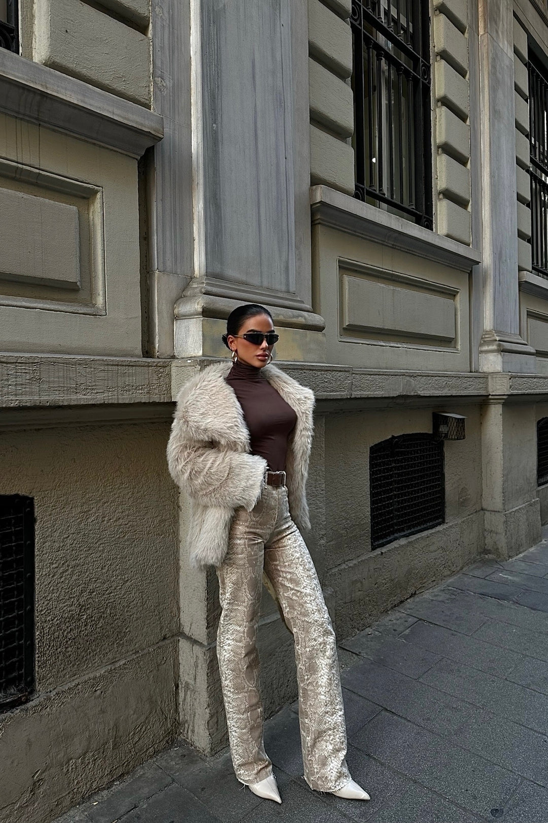 Snake Print Palazzo Jeans