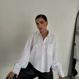 Poplin Cropped Back Detail Shirt