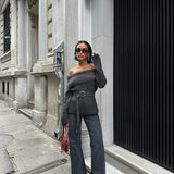 Raw Hem High-Waist Flared Jeans