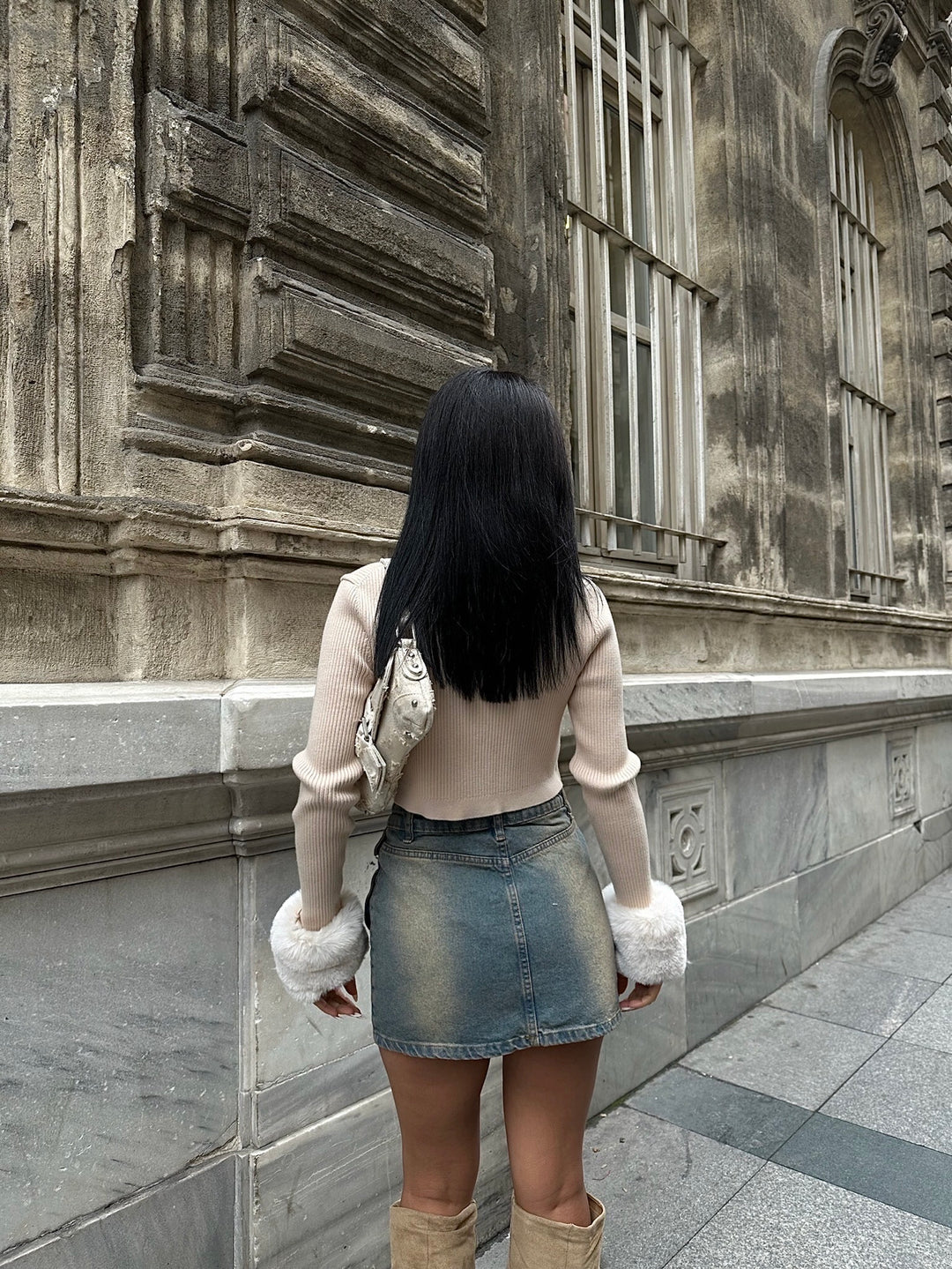 Cargo Mini Denim Skirt
